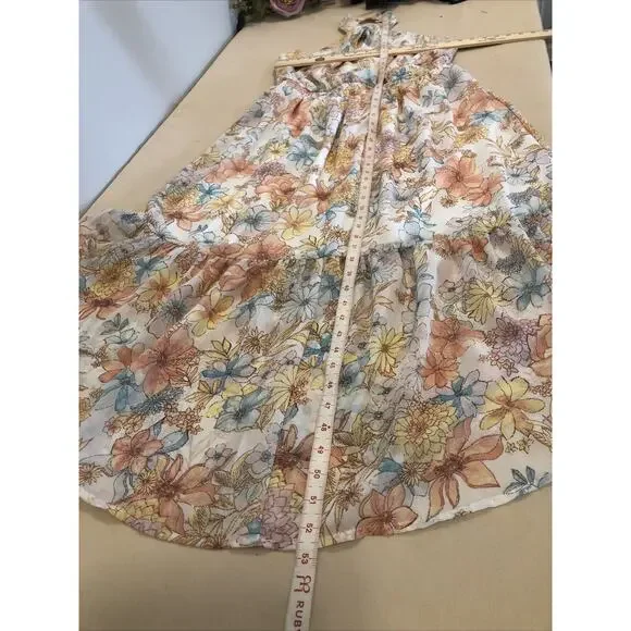 Maurices Women’s Maxi Sundress Size M Floral Halter Neck Boho Vacation Dress - Picture 10 of 10